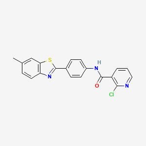 molecular formula C20H14ClN3OS B11627964 2-chloro-N-[4-(6-methyl-1,3-benzothiazol-2-yl)phenyl]pyridine-3-carboxamide 