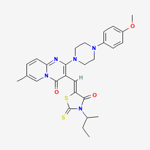 3-[(Z)-(3-sec-butyl-4-oxo-2-thioxo-1,3-thiazolidin-5-ylidene)methyl]-2-[4-(4-methoxyphenyl)piperazin-1-yl]-7-methyl-4H-pyrido[1,2-a]pyrimidin-4-one