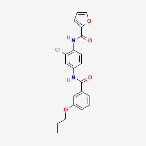 molecular formula C21H19ClN2O4 B11628005 N-(2-chloro-4-{[(3-propoxyphenyl)carbonyl]amino}phenyl)furan-2-carboxamide 