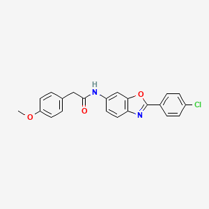 N-[2-(4-chlorophenyl)-1,3-benzoxazol-6-yl]-2-(4-methoxyphenyl)acetamide