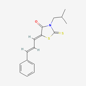 (5Z)-3-(2-methylpropyl)-5-[(2E)-3-phenylprop-2-en-1-ylidene]-2-thioxo-1,3-thiazolidin-4-one