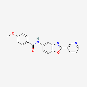 4-methoxy-N-[2-(pyridin-3-yl)-1,3-benzoxazol-5-yl]benzamide