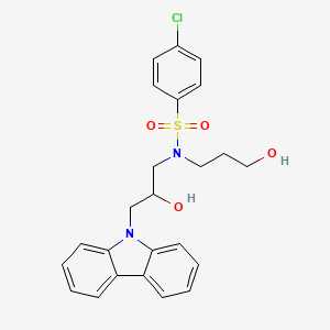 molecular formula C24H25ClN2O4S B11628034 N-[3-(9H-carbazol-9-yl)-2-hydroxypropyl]-4-chloro-N-(3-hydroxypropyl)benzenesulfonamide 