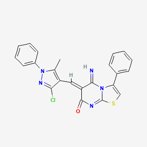 (6Z)-6-[(3-chloro-5-methyl-1-phenyl-1H-pyrazol-4-yl)methylidene]-5-imino-3-phenyl-5,6-dihydro-7H-[1,3]thiazolo[3,2-a]pyrimidin-7-one