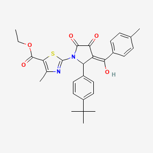 ethyl 2-[2-(4-tert-butylphenyl)-4-hydroxy-3-(4-methylbenzoyl)-5-oxo-2,5-dihydro-1H-pyrrol-1-yl]-4-methyl-1,3-thiazole-5-carboxylate