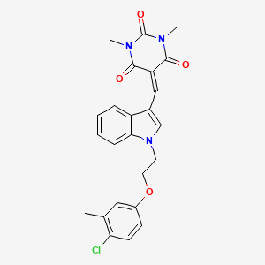 molecular formula C25H24ClN3O4 B11628068 5-({1-[2-(4-chloro-3-methylphenoxy)ethyl]-2-methyl-1H-indol-3-yl}methylidene)-1,3-dimethylpyrimidine-2,4,6(1H,3H,5H)-trione 