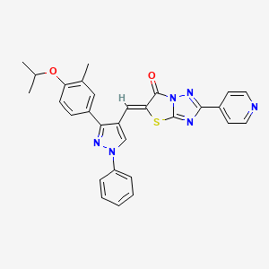 molecular formula C29H24N6O2S B11628084 (5Z)-5-{[3-(4-isopropoxy-3-methylphenyl)-1-phenyl-1H-pyrazol-4-yl]methylene}-2-pyridin-4-yl[1,3]thiazolo[3,2-b][1,2,4]triazol-6(5H)-one 