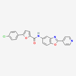 molecular formula C23H14ClN3O3 B11628091 5-(4-chlorophenyl)-N-[2-(pyridin-4-yl)-1,3-benzoxazol-5-yl]furan-2-carboxamide 