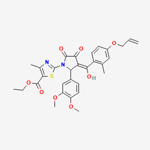 molecular formula C30H30N2O8S B11628099 ethyl 2-[2-(3,4-dimethoxyphenyl)-4-hydroxy-3-{[2-methyl-4-(prop-2-en-1-yloxy)phenyl]carbonyl}-5-oxo-2,5-dihydro-1H-pyrrol-1-yl]-4-methyl-1,3-thiazole-5-carboxylate 