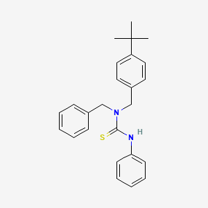 molecular formula C25H28N2S B11628105 1-Benzyl-1-[(4-tert-butylphenyl)methyl]-3-phenylthiourea 