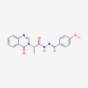 N'-(4-methoxybenzylidene)-2-(4-oxoquinazolin-3(4H)-yl)propanehydrazide