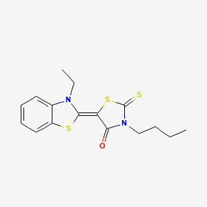 molecular formula C16H18N2OS3 B11628175 (5E)-3-butyl-5-(3-ethyl-1,3-benzothiazol-2(3H)-ylidene)-2-thioxo-1,3-thiazolidin-4-one 