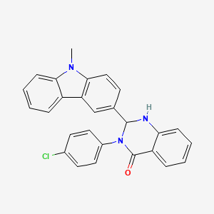 molecular formula C27H20ClN3O B11628180 3-(4-chlorophenyl)-2-(9-methyl-9H-carbazol-3-yl)-2,3-dihydroquinazolin-4(1H)-one 