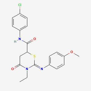 (2Z)-N-(4-chlorophenyl)-3-ethyl-2-[(4-methoxyphenyl)imino]-4-oxo-1,3-thiazinane-6-carboxamide