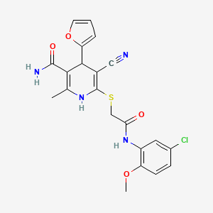 6-({2-[(5-Chloro-2-methoxyphenyl)amino]-2-oxoethyl}sulfanyl)-5-cyano-4-(furan-2-yl)-2-methyl-1,4-dihydropyridine-3-carboxamide