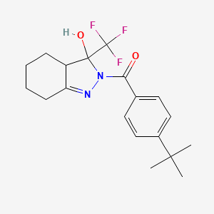 molecular formula C19H23F3N2O2 B11628207 (4-tert-butylphenyl)[3-hydroxy-3-(trifluoromethyl)-3,3a,4,5,6,7-hexahydro-2H-indazol-2-yl]methanone 