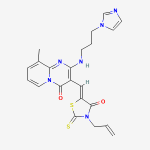 3-[(Z)-(3-allyl-4-oxo-2-thioxo-1,3-thiazolidin-5-ylidene)methyl]-2-{[3-(1H-imidazol-1-yl)propyl]amino}-9-methyl-4H-pyrido[1,2-a]pyrimidin-4-one