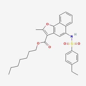 molecular formula C29H33NO5S B11628224 Heptyl 5-(4-ethylbenzenesulfonamido)-2-methylnaphtho[1,2-B]furan-3-carboxylate 