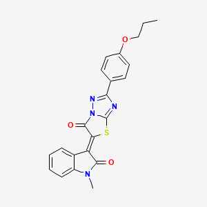 (3Z)-1-methyl-3-[6-oxo-2-(4-propoxyphenyl)[1,3]thiazolo[3,2-b][1,2,4]triazol-5(6H)-ylidene]-1,3-dihydro-2H-indol-2-one