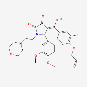 molecular formula C29H34N2O7 B11628247 4-[4-(Allyloxy)-3-methylbenzoyl]-5-(3,4-dimethoxyphenyl)-3-hydroxy-1-[2-(4-morpholinyl)ethyl]-1,5-dihydro-2H-pyrrol-2-one CAS No. 617696-10-3