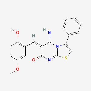 (6Z)-6-(2,5-dimethoxybenzylidene)-5-imino-3-phenyl-5,6-dihydro-7H-[1,3]thiazolo[3,2-a]pyrimidin-7-one