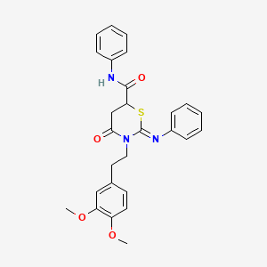 (2Z)-3-[2-(3,4-dimethoxyphenyl)ethyl]-4-oxo-N-phenyl-2-(phenylimino)-1,3-thiazinane-6-carboxamide