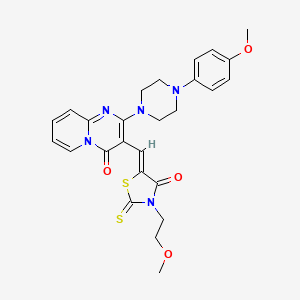 molecular formula C26H27N5O4S2 B11628261 3-{(Z)-[3-(2-methoxyethyl)-4-oxo-2-thioxo-1,3-thiazolidin-5-ylidene]methyl}-2-[4-(4-methoxyphenyl)piperazin-1-yl]-4H-pyrido[1,2-a]pyrimidin-4-one 