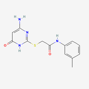 2-[(4-amino-6-oxo-1,6-dihydropyrimidin-2-yl)sulfanyl]-N-(3-methylphenyl)acetamide