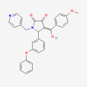 3-hydroxy-4-(4-methoxybenzoyl)-5-(3-phenoxyphenyl)-1-[(pyridin-4-yl)methyl]-2,5-dihydro-1H-pyrrol-2-one