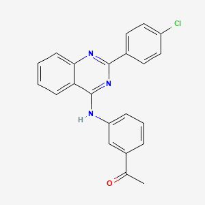 molecular formula C22H16ClN3O B11628318 1-(3-{[2-(4-Chlorophenyl)quinazolin-4-yl]amino}phenyl)ethanone 