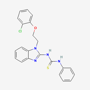 molecular formula C22H19ClN4OS B11628362 1-{1-[2-(2-chlorophenoxy)ethyl]-1H-benzimidazol-2-yl}-3-phenylthiourea 