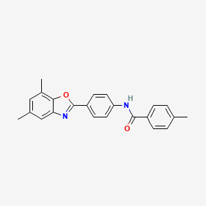 molecular formula C23H20N2O2 B11628365 N-[4-(5,7-dimethyl-1,3-benzoxazol-2-yl)phenyl]-4-methylbenzamide 