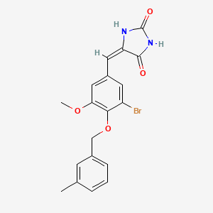 molecular formula C19H17BrN2O4 B11628367 (5E)-5-{3-bromo-5-methoxy-4-[(3-methylbenzyl)oxy]benzylidene}imidazolidine-2,4-dione 