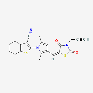 2-(3-{(E)-[2,4-dioxo-3-(prop-2-yn-1-yl)-1,3-thiazolidin-5-ylidene]methyl}-2,5-dimethyl-1H-pyrrol-1-yl)-4,5,6,7-tetrahydro-1-benzothiophene-3-carbonitrile