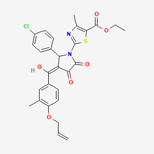 ethyl 2-[2-(4-chlorophenyl)-4-hydroxy-3-{[3-methyl-4-(prop-2-en-1-yloxy)phenyl]carbonyl}-5-oxo-2,5-dihydro-1H-pyrrol-1-yl]-4-methyl-1,3-thiazole-5-carboxylate