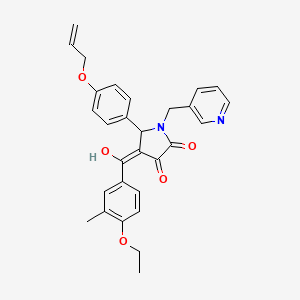 molecular formula C29H28N2O5 B11628416 4-(4-ethoxy-3-methylbenzoyl)-3-hydroxy-5-[4-(prop-2-en-1-yloxy)phenyl]-1-[(pyridin-3-yl)methyl]-2,5-dihydro-1H-pyrrol-2-one 