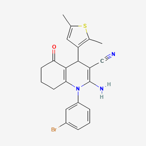 2-Amino-1-(3-bromophenyl)-4-(2,5-dimethylthiophen-3-yl)-5-oxo-1,4,5,6,7,8-hexahydroquinoline-3-carbonitrile