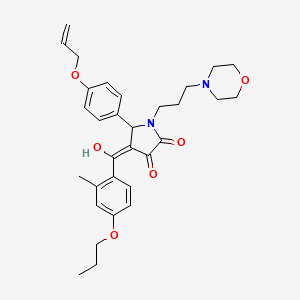 molecular formula C31H38N2O6 B11628434 5-[4-(allyloxy)phenyl]-3-hydroxy-4-(2-methyl-4-propoxybenzoyl)-1-[3-(4-morpholinyl)propyl]-1,5-dihydro-2H-pyrrol-2-one 