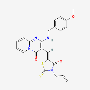 2-[(4-methoxybenzyl)amino]-3-{(Z)-[4-oxo-3-(prop-2-en-1-yl)-2-thioxo-1,3-thiazolidin-5-ylidene]methyl}-4H-pyrido[1,2-a]pyrimidin-4-one