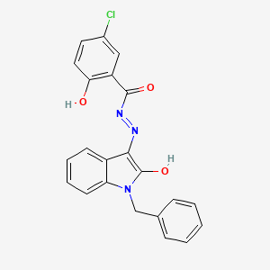 N'-[(3Z)-1-benzyl-2-oxo-1,2-dihydro-3H-indol-3-ylidene]-5-chloro-2-hydroxybenzohydrazide