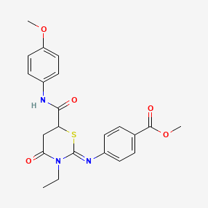 molecular formula C22H23N3O5S B11628483 methyl 4-({(2Z)-3-ethyl-6-[(4-methoxyphenyl)carbamoyl]-4-oxo-1,3-thiazinan-2-ylidene}amino)benzoate 