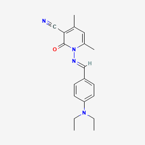 1-({(E)-[4-(diethylamino)phenyl]methylidene}amino)-4,6-dimethyl-2-oxo-1,2-dihydropyridine-3-carbonitrile