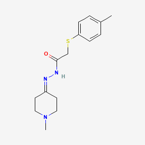 molecular formula C15H21N3OS B11628537 2-[(4-methylphenyl)sulfanyl]-N'-(1-methylpiperidin-4-ylidene)acetohydrazide 