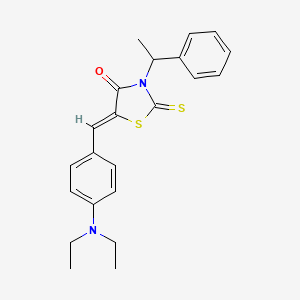 molecular formula C22H24N2OS2 B11628562 (5Z)-5-[4-(diethylamino)benzylidene]-3-(1-phenylethyl)-2-thioxo-1,3-thiazolidin-4-one 