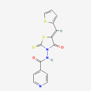 N-[(5Z)-4-oxo-5-(thien-2-ylmethylene)-2-thioxo-1,3-thiazolidin-3-yl]isonicotinamide