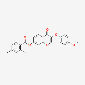 3-(4-methoxyphenoxy)-4-oxo-4H-chromen-7-yl 2,4,6-trimethylbenzoate