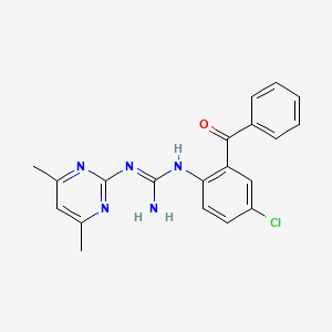 molecular formula C20H18ClN5O B11628635 1-[4-Chloro-2-(phenylcarbonyl)phenyl]-3-(4,6-dimethylpyrimidin-2-yl)guanidine 