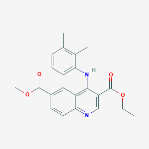 molecular formula C22H22N2O4 B11628651 3-Ethyl 6-methyl 4-[(2,3-dimethylphenyl)amino]quinoline-3,6-dicarboxylate 