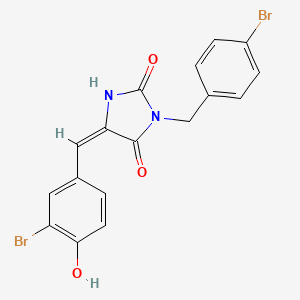 (5E)-3-(4-bromobenzyl)-5-(3-bromo-4-hydroxybenzylidene)imidazolidine-2,4-dione