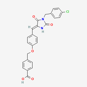 4-[(4-{(Z)-[1-(4-chlorobenzyl)-2,5-dioxoimidazolidin-4-ylidene]methyl}phenoxy)methyl]benzoic acid